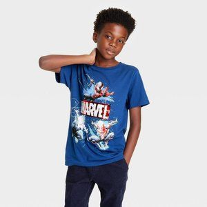 Boys' Spider-Man Flip Sequin Short Sleeve Graphic T-Shirt Navy Blue Medium